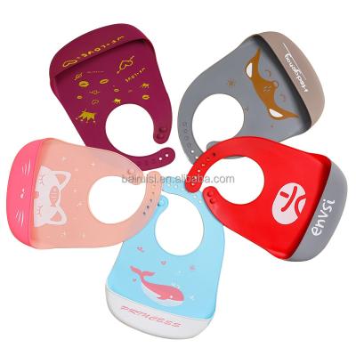 China 1pcs Silicone Washable Bibs Feeding Saliva Towel Waterproof Soft Fabrics Adjustable Bibs Lightweight Infant Aprons for sale