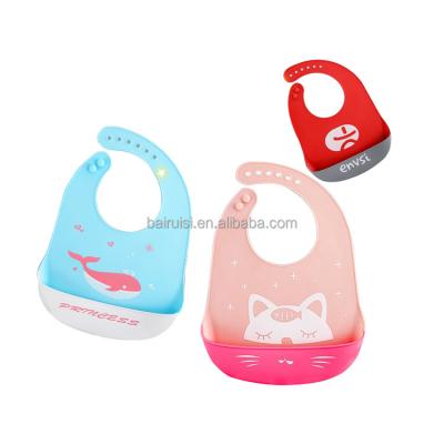 China Wholesale Washable Baby Bibs Silicone Factory Printing Animal Baby Bib Waterproof for sale