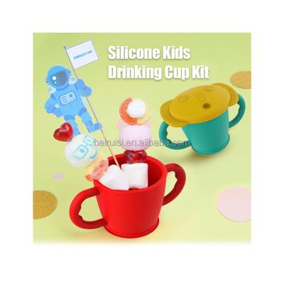 China BPA Free Sale Low Price Silicone Water Baby Cup For Drinking Washable Food Grade Silicone Baby Snack Cup for sale