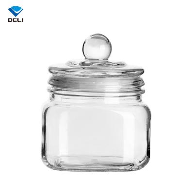 China New Design GROCERY 500ml 16.9oz Minimalist Wholesale Food Spice Supplier Honey Containers Custom Small Candy Glass Jars for sale