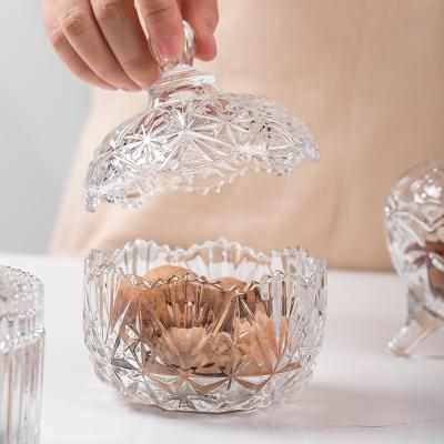 China China Manufacture Cheap Machine Made Large Glass Christmas Empty Candy Storage Jar With Lid for sale