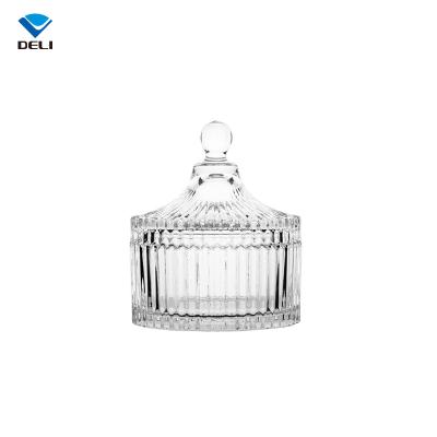 China Hot Selling Sustainable New European Design Style Luxury Glass Candy Jar For Home Use for sale