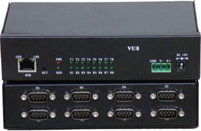 China 8 Port Serial RS232/422/485 to Ethernet Server/Com Driver,Industrial Edition VU8 for sale