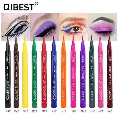 China Waterproof 12 Colors Matte Colorful Eyeliner Pen High Pigmented Waterproof Lasting Liquid Art Eyeliner Makeup Cosmetics for sale