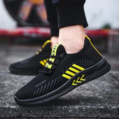 China New Fashion Cheap Mens Running Shoes Quick-drying Cushioning Driving Sneakers Woven Breathable Lace-Up Casual Walking Shoes For Men for sale