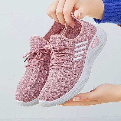 China New Design Trend Fashion Wedges Shoes Female Breathable Mesh Low Top Lace Up Sneaker Flat Sports Shoes For Women for sale