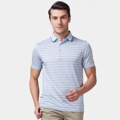 China Anti-wrinkle 2022 newcomer stripped cotton polo t shirts for men for sale