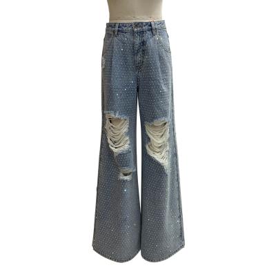 China Sparkling Rhinestone Embellishments Denim Bottom For A Glamorous And Eye-Catching Look for sale