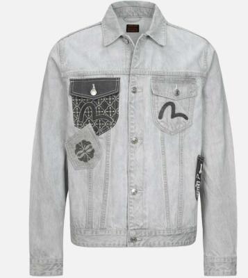 China Light Gray Washed Denim Jacket For A Modern And Versatile Look for sale