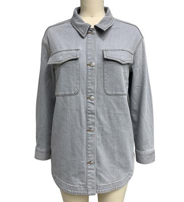 China Oversized Fit Denim Shirt For A Relaxed And Effortless Style for sale