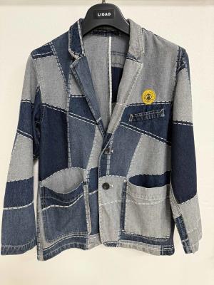 China Trendy Jacquard Elements Denim Blazer voor een stoere en stijlvolle look Te koop