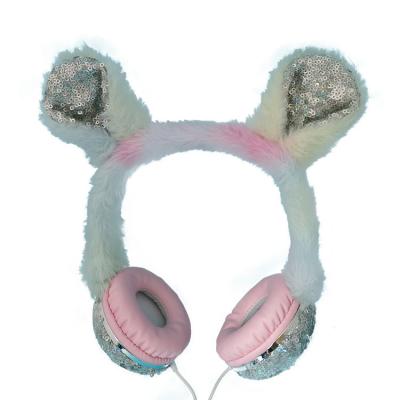 China High Quality Custom Cable Cartoon Panda Warm Plush Headphones Cute Animal OEM Headband 3.5mm For Kids for sale