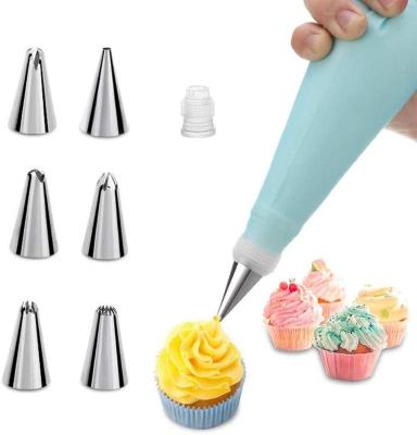 China DUMO Viable 8Pcs Icing Piping Nozzles Set Cake Decorating Piping Tips Cakes Decorating Tools Mouds Consumables Lot for sale