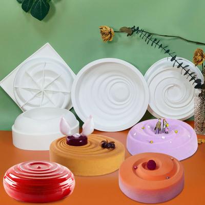 China DUMO Single Round Mousse Cake Mold DIY Chocolate Pudding Jelly Pastry Dessert Mousse Cake Silicon Mold for sale