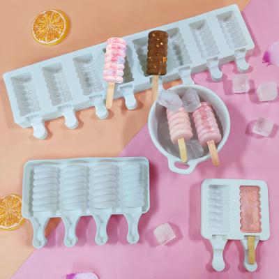 China DUMO DIY 4-8 Cavity Sugar Gourd Ice Cream Mold Lolly Popsicle Homemade Pop Popsicle Tool Summer Silicone Mold for sale