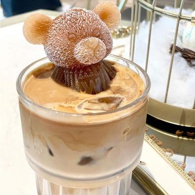 China Viable DUMO 3D Bear Ice Cube Mold Teddy Weave Bear Mold DIY Coffee Milk Tea Silicone Mold Ice Cube Maker for sale