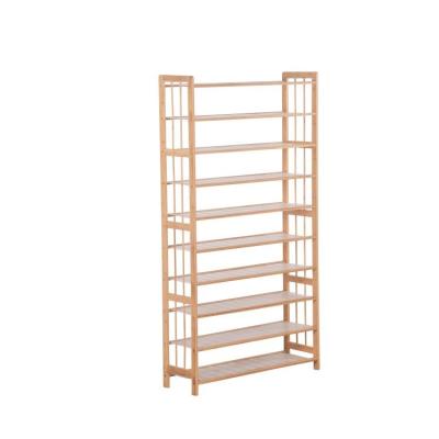 China Hot Sale Modern 10 Tier Shoe Rack Cabinet Bamboo Shoe Racks Organizer for Home Entryways Cabinet for sale