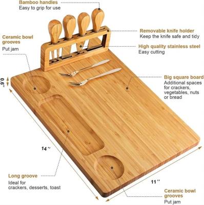 China Wholesale Hot Selling Bamboo Wooden Cheese Board Cheese Board Cheese Cutting Board for sale