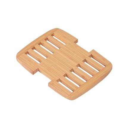 China Factory Price Wholesale Bamboo Expandable Mat Bowl Cooler Stand For Table Pot Tripod Kitchen for sale