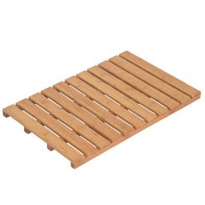 China Modern Hot Natural Bamboo Non Slip Bath Mat Sale Custom Size Non Slip For Bathroom Sauna And Shower for sale