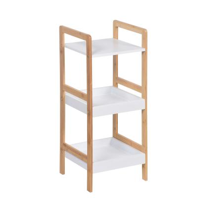 China Modern High Quality MDF Rack Bamboo Rack Kitchen Racks Shelf Storage For Living Room Bedroom for sale