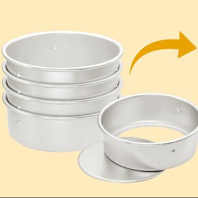 China Disposable Customized Aluminum Baking Tools With Round Live Bottom Cake Pan for sale