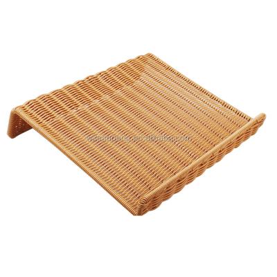 China Sustainable High Quality Eco - Friendly Handmade PP Rattan Bread Display Basket for sale