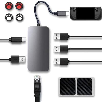 China Aolion 6 in 1 USB C Hub Multiport Adapter Steam Rig 4K TV Dock USB C to HDMI Steamdeck Touch Protect AL-ST1017 for sale