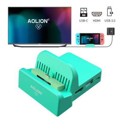 China With USB Port Dock Station For Nintendo Switch Host Playstand USB 3.0 2.0 Charger Support Type C To H-DMI TV 4K Video Converter for sale