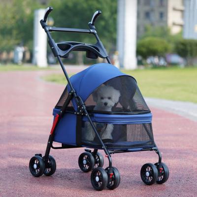 China Collapsible Pet Stroller Wheelchair , Custom Dog Carriage Stroller for sale