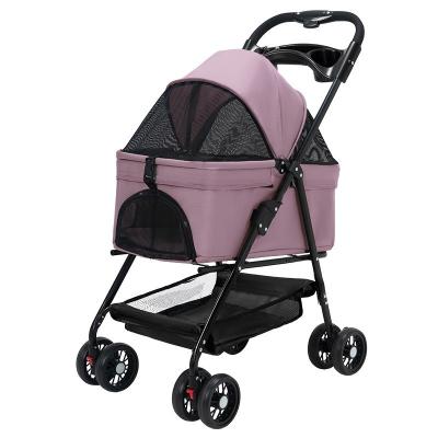 China Adjustable Handle Folding Wagon Cart Breathable Customized Dog Trolley Cart for sale