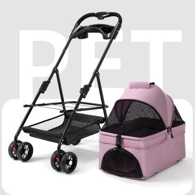 China Langlebiger Nylon-Hundewagen, Klappwagen für Haustiere, mit Regenabdeckung, aus Aluminiumlegierung, leicht und bequem, zu verkaufen