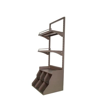 China Wholesale double sided reliable quality mall metal coffee shop floor display stand rack for sale