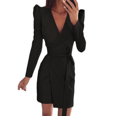 China Other Customized Temperament Swap Tunic Women's Clothing Trend V-Neck Midi Dress for sale