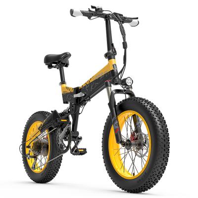 China Aluminum Alloy 1000W 48V 20 Inch Tire Fat Folding Electric Bike E-Bike With 10.4AH Lithium Battery for sale