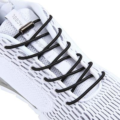 China Around no tie laces around shoe laces fast neckless shoe laces lock shoe laces metal lace sneakers buckle elastic cap for sale