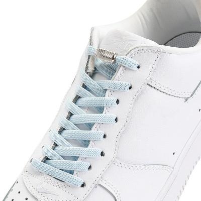 China Flat Elastic Locking Laces Around No Tie Safety Lazy Laces Metal Buckle Sneakers Lace Unisex Children or Adults for sale