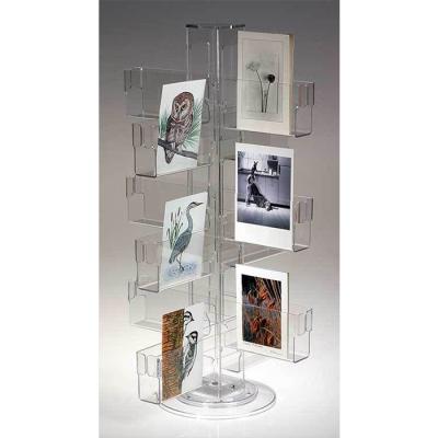 China Custom Acrylic Wine Rack Factory Floor Standing Magazine / Book Display Stand for sale