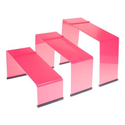 China Beautiful factory custom iridescent acrylic display risers for shoes/gifts/home decoration for sale