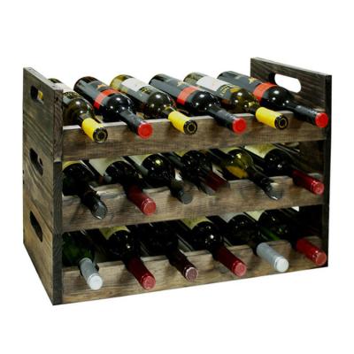 China Sustainable Hardwood White Black Red White Racks Wooden Wine Shelf Storage Rack for sale