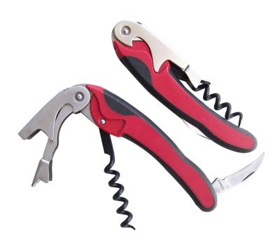 China Durable High Quality Soft Handle Rialto Two Step Servers Pocket Corkscrew Red Wine Bottle Opener for sale