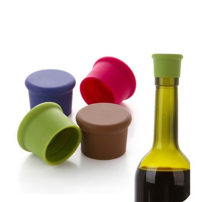 China Disposable Custom Design Silicone Flat Stopper Cork Wedding Wine Bottle Stopper Rubber Red for sale