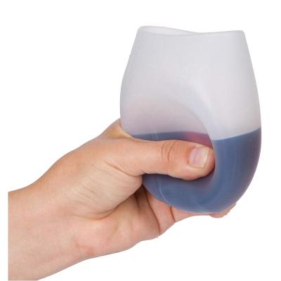 China Sustainable Silicone Unsulated Wine Rocker Cup For Outdoor Unbreakable Collapsible Camping for sale