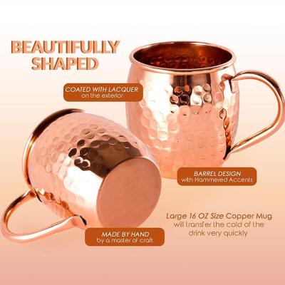 China Sustainable Solid Stainless Steel Mugs Moscow Mule Mug Copper Mug for sale