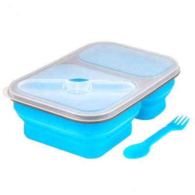 China High Quality Microwavable Silicone Collapsible Lunch Box Bento Box for sale