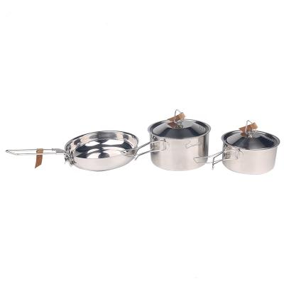 China Best Viable Stainless Steel Cookset Camping Cookware Kitchen Cookware for sale