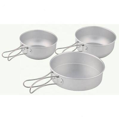 China Outdoor Equipment Increasing Camping Pan Set Outdoor Camping Cookset High Quality Aluminum Cookware for sale