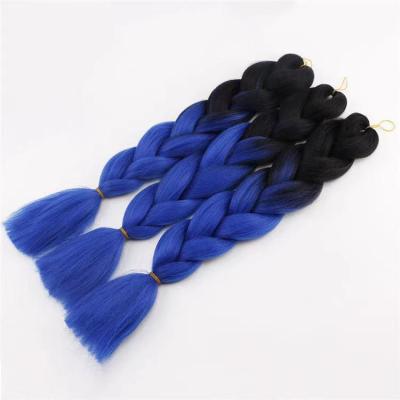 China High Temperature Synthetic Fiber Wholesale 24 Inch Yaki Ombre Pre Stretched Expression Braiding Hair Synthetic Jumbo Crochet Braid Hair Extension for sale