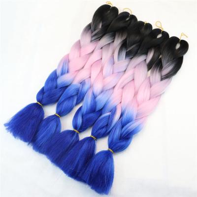 China Wholesale High Temperature Jumbo Synthetic Fiber 100g Ombre African Braids Hair 24 Inch Synthetic Braiding Hair Extensions for sale