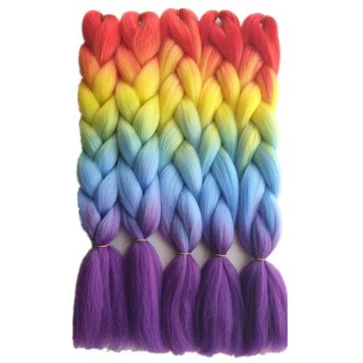 China High Temperature Synthetic Fiber 4 Tone Ombre Colorful Extention Braiding Hair Pre Stretched 165g X Pressure Synthetic Hair Jumbo Braid for sale